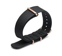 Elegantyl Buntes Nylon-Uhrenarmband mit roségoldener Dornschließe Nato-Uhrenarmband 18mm 20mm 22mm 24mm, 18mm
