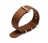 Elegantyl Buntes Nylon-Uhrenarmband mit roségoldener Dornschließe Nato-Uhrenarmband 18mm 20mm 22mm 24mm, 20mm