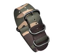 Elegantyl Camouflage Nylon Uhrenarmband 20mm 22mm Nato Sport Canvas Uhrenarmband mit Edelstahl-Ringschnalle, 20mm