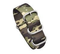 Elegantyl Camouflage Nylon Uhrenarmband 20mm 22mm Nato Sport Canvas Uhrenarmband mit Edelstahl-Ringschnalle, 20mm