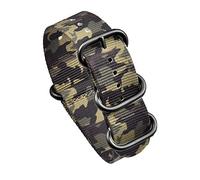 Elegantyl Camouflage Nylon Uhrenarmband 20mm 22mm Nato Sport Canvas Uhrenarmband mit Edelstahl-Ringschnalle, 22mm