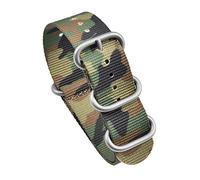 Elegantyl Camouflage Nylon Uhrenarmband 20mm 22mm Nato Sport Canvas Uhrenarmband mit Edelstahl-Ringschnalle, 20mm