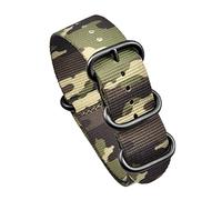 Elegantyl Camouflage Nylon Uhrenarmband 20mm 22mm Nato Sport Canvas Uhrenarmband mit Edelstahl-Ringschnalle, 22mm