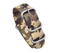 Elegantyl Camouflage Nylon Uhrenarmband 20mm 22mm Nato Sport Canvas Uhrenarmband mit Edelstahl-Ringschnalle, 20mm