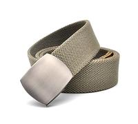 Elegantyl Canvas-Gürtel für Herren mit automatischer Schnalle Man Canvas Taktische Gürtel ohne Löcher Gürtelbreite 3,8cm, verlängert 160cm, Grün, 115cm