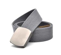 Elegantyl Canvas-Gürtel für Herren mit automatischer Schnalle Man Canvas Taktische Gürtel ohne Löcher Gürtelbreite 3,8cm, verlängert 160cm, Grau, 115cm