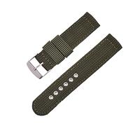 Elegantyl Canvas Nylon Uhrenarmband 16mm - 24mm Atmungsaktives Gewebe Uhrenarmband Herren Ersatzarmband, Armeegrün, 16mm