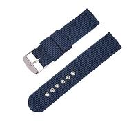 Elegantyl Canvas Nylon Uhrenarmband 16mm - 24mm Atmungsaktives Gewebe Uhrenarmband Herren Ersatzarmband, Blau, 16mm