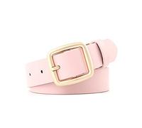 Elegantyl Damengürtel mit quadratischer Schnalle, einfacher Vintage-Bund, verstellbarer Freizeitgürtel, 2,8cm Breite, Damen-Casual-Gürtel, Rosa, 100cm