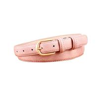Elegantyl Dünne Gürtel 110cm für Frauen Gürtel Damen Gold Dornschließe Pu-Ledergürtel für Jeans Freizeitgürtel, Rosa, 110cm