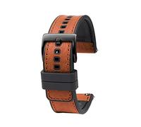 Elegantyl Echtes Lederarmband mit Schnellverschluss und wasserdichtem Gummiboden-Armband für Herren, 20-24mm Uhrenarmband, 24mm