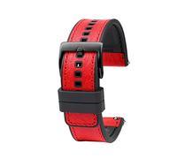 Elegantyl Echtes Lederarmband mit Schnellverschluss und wasserdichtem Gummiboden-Armband für Herren, 20-24mm Uhrenarmband, 22mm