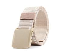 Elegantyl Geflochtener Nylongürtel für Herren, 3,8cm Breite, Segeltuchgürtel, Kunststoffschnalle, lässiger taktischer Gürtel, Beige, 95cm
