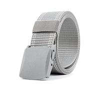 Elegantyl Geflochtener Nylongürtel für Herren, 3,8cm Breite, Segeltuchgürtel, Kunststoffschnalle, lässiger taktischer Gürtel, Grau, 120cm