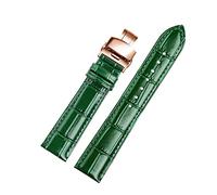 Elegantyl Grünes Lederarmband 12mm - 24mm Ersatzarmband für Uhrenzubehör für Herren und Damen, 14mm