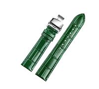 Elegantyl Grünes Lederarmband 12mm - 24mm Ersatzarmband für Uhrenzubehör für Herren und Damen, 21mm