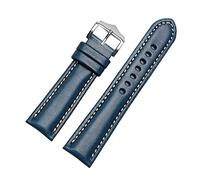 Elegantyl Handgefertigtes Lederarmband 18mm - 22mm Uhrenarmband für Damen- und Herrenuhrenzubehör, Blau, 20mm