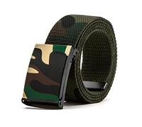 Elegantyl Herren Damen Camouflage Canvas Gürtel Gürtel Nylon Geflochtener Gürtel Taktische Jeans Gürtel 95cm - 140cm, Armeegrün, 100cm