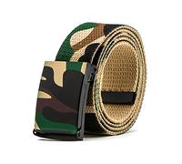 Elegantyl Herren Damen Camouflage Canvas Gürtel Gürtel Nylon Geflochtener Gürtel Taktische Jeans Gürtel 95cm - 140cm, Khaki, 100cm