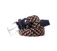 Elegantyl Herren Damen Lässig Gestrickter Elastischer Gürtel Dornschließe Gemischte Farbe Canvas Geflochtene Stretchgürtel 3,4cm Breite, 120cm