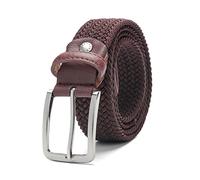 Elegantyl Herren Damen Lässig Gestrickter Elastischer Gürtel Dornschließe Gemischte Farbe Canvas Geflochtene Stretchgürtel 3,4cm Breite, Dunkelbraun, 115cm