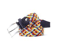 Elegantyl Herren Damen Lässig Gestrickter Elastischer Gürtel Dornschließe Gemischte Farbe Canvas Geflochtene Stretchgürtel 3,4cm Breite, 100cm