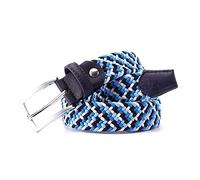 Elegantyl Herren Damen Lässig Gestrickter Elastischer Gürtel Dornschließe Gemischte Farbe Canvas Geflochtene Stretchgürtel 3,4cm Breite, 105cm