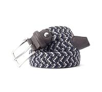 Elegantyl Herren Damen Lässig Gestrickter Elastischer Gürtel Dornschließe Gemischte Farbe Canvas Geflochtene Stretchgürtel 3,4cm Breite, 130cm