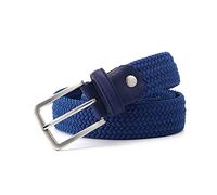 Elegantyl Herren Elastischer Taillengürtel Canvas Stretch Geflochtener Gürtel 3,4cm Breite Jeansgürtel Bekleidungszubehör, Blau, 155cm