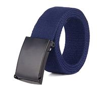 Elegantyl Herren Gürtel Männlich Casual Metallschnalle Plain Webbing Canvas Gürtel Breite 3,8cm Nylon geflochtener Gürtel, 100cm