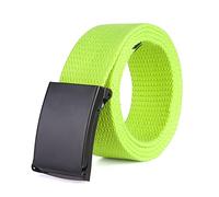 Elegantyl Herren Gürtel Männlich Casual Metallschnalle Plain Webbing Canvas Gürtel Breite 3,8cm Nylon geflochtener Gürtel, 135cm