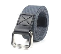 Elegantyl Lässiger Leinengürtel für Herren mit doppelter Ringschnalle, Leinengürtel, Jeansgürtel, 3,8cm Breite, geflochtener Nylongürtel, 120cm