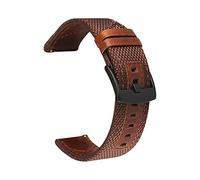 Elegantyl Leder + Nylon Uhrenarmband 20mm 22mm 24mm Wasserdichtes Uhrenarmband Ersatzarmband Uhrenzubehör, Braun, 22mm