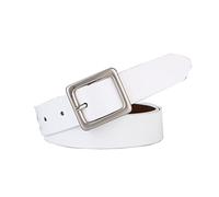 Elegantyl Ledergürtel mit quadratischer Schnalle für Damen, Vintage-Dornschnalle, Jeans, vielseitiger Gürtel, Kleid-Accessoires, Weiß, 120cm