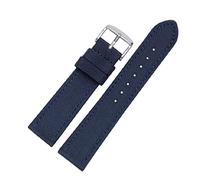 Elegantyl Mit Nylon + Leder gefüttertes Armband 18mm - 24mm Wasserdichtes Uhrenersatzarmband Outdoor-Sportuhrenzubehör, Blau, 21mm