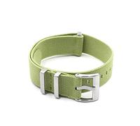 Nato Nylon elastisches Armband 18mm 20mm 22mm Uhrenarmband Herrenuhr Zubehör mit silberner Schnalle, Hellgrün, 20mm