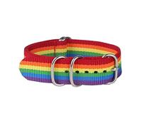 Elegantyl Nato Nylon Uhrenarmband 16mm - 24mm Uhrenarmband Ringschnalle Bunte Streifen Armbänder Damen Herren Uhrenarmband, Regenbogen, 24mm