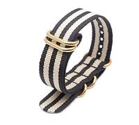 Elegantyl Nato-Uhrenarmband aus Nylon 18mm 20mm 22mm 24mm Sportarmband mit goldener Edelstahlschnalle mit 5 Ringen, 20mm