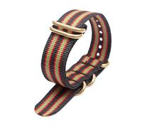 Elegantyl Nato-Uhrenarmband aus Nylon 18mm 20mm 22mm 24mm Sportarmband mit goldener Edelstahlschnalle mit 5 Ringen, 20mm