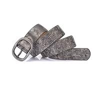 Elegantyl Nietgürtel Damengürtel Pu-Leder Damen Freizeitgürtel Jeansgürtel für Damenbekleidung Accessoires, Grau, 95cm