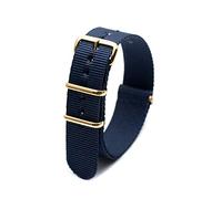 Elegantyl Nylon-Ersatzarmband Bunte Stoff-Nylon-Uhrenarmbänder mit goldener Schnalle 18 20 22 24mm, Blau, 18mm