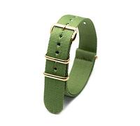 Elegantyl Nylon-Ersatzarmband Bunte Stoff-Nylon-Uhrenarmbänder mit goldener Schnalle 18 20 22 24mm, Grün, 18mm