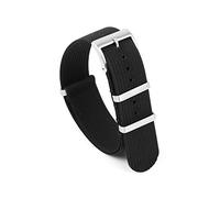 Elegantyl Nylon Nato Uhrenarmband 20mm 22mm geripptes Uhrenarmband Ersatzarmband für Herrenuhren, Schwarz, 20mm