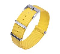 Elegantyl Nylon-Uhrenarmband, gerippt, Nato-Armband, 20mm, 22mm, für Militäruhrenzubehör, Ersatzarmband, Gelb, 20mm