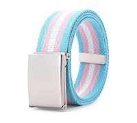 Elegantyl Regenbogen gestreifter taktischer Gürtel, schmaler Gürtel, 3,8cm Breite, lässiger Jeansgürtel, geflochtener Nylongürtel, Kleidungszubehör, 100cm