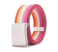 Elegantyl Regenbogen gestreifter taktischer Gürtel, schmaler Gürtel, 3,8cm Breite, lässiger Jeansgürtel, geflochtener Nylongürtel, Kleidungszubehör, 100cm