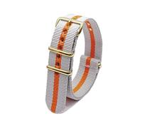 Elegantyl Uhrenarmband aus Nylon mit goldener Schnalle, Nylonstreifen, Uhrenzubehör, 18mm, 20mm, 22mm, 24mm, 22mm