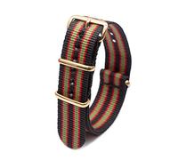 Elegantyl Uhrenarmband aus Nylon mit goldener Schnalle, Nylonstreifen, Uhrenzubehör, 18mm, 20mm, 22mm, 24mm, 18mm