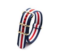 Elegantyl Uhrenarmband aus Nylon mit goldener Schnalle, Nylonstreifen, Uhrenzubehör, 18mm, 20mm, 22mm, 24mm, 20mm