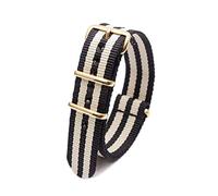 Elegantyl Uhrenarmband aus Nylon mit goldener Schnalle, Nylonstreifen, Uhrenzubehör, 18mm, 20mm, 22mm, 24mm, 20mm
